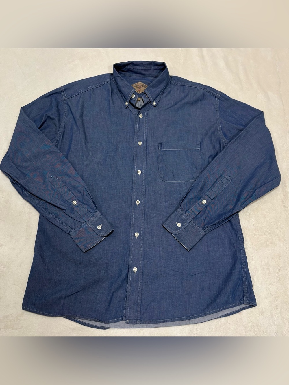 Bills Khakis Mens Large Lightweight Denim Button Down Workwear Western Americana